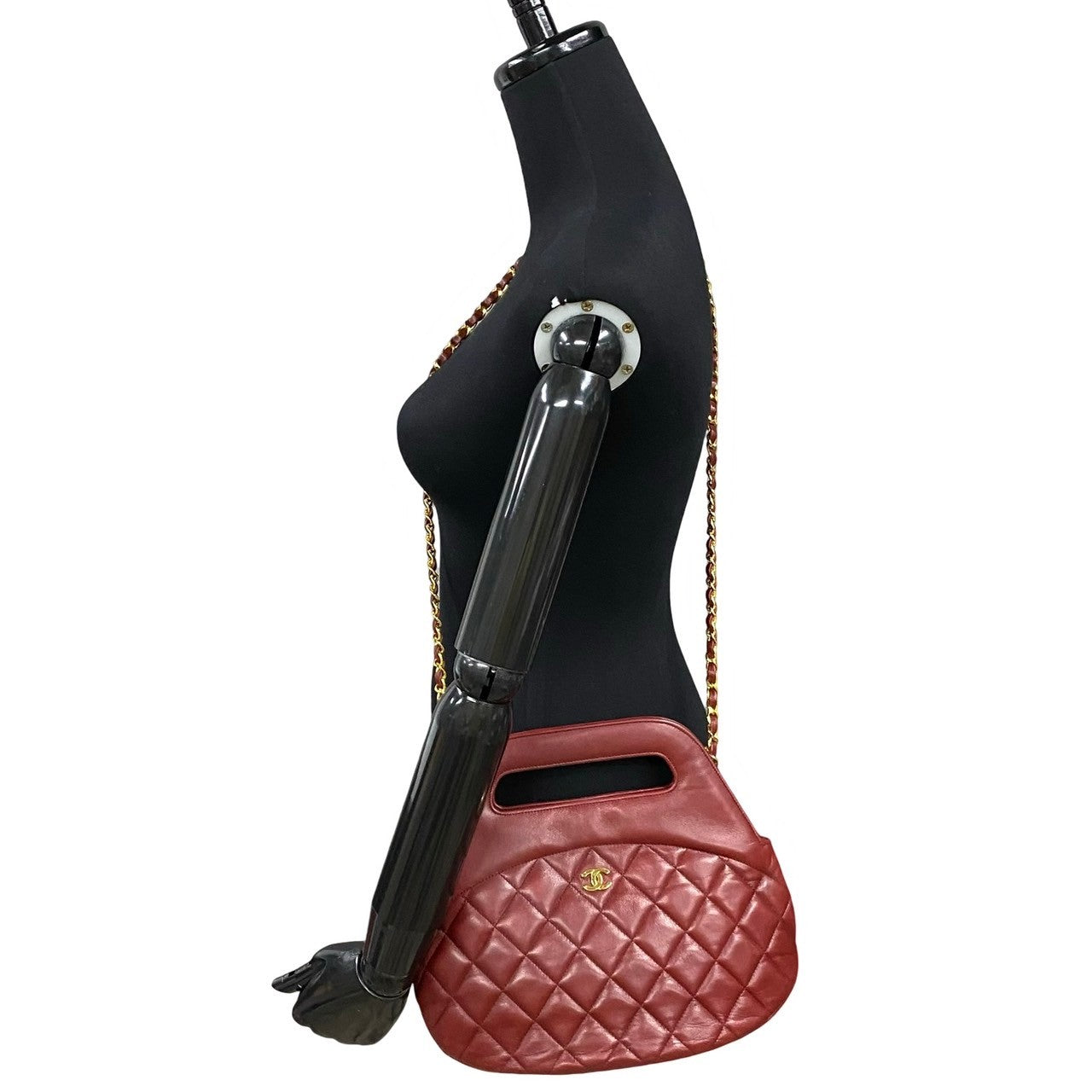 CHANEL Shoulder Bag lambskin Red Matrasse