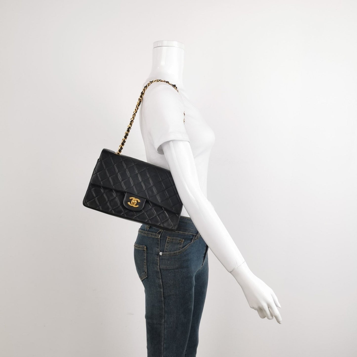 Chanel Classic Flap Vintage Black Lambskin Leather with 24k Gold Hardware