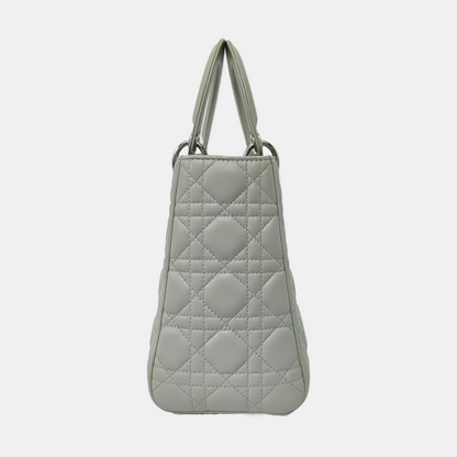 Lady Dior Medium Mint Green Lambskin Leather Silver Hardware