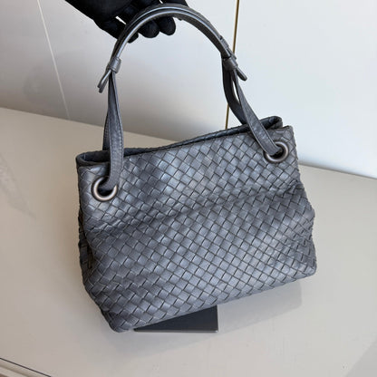 Bottega Veneta Garda Bag Small Grey Intrecciato Leather 25cm