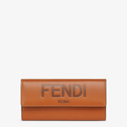 Fendi Continental Brown Leather Wallet