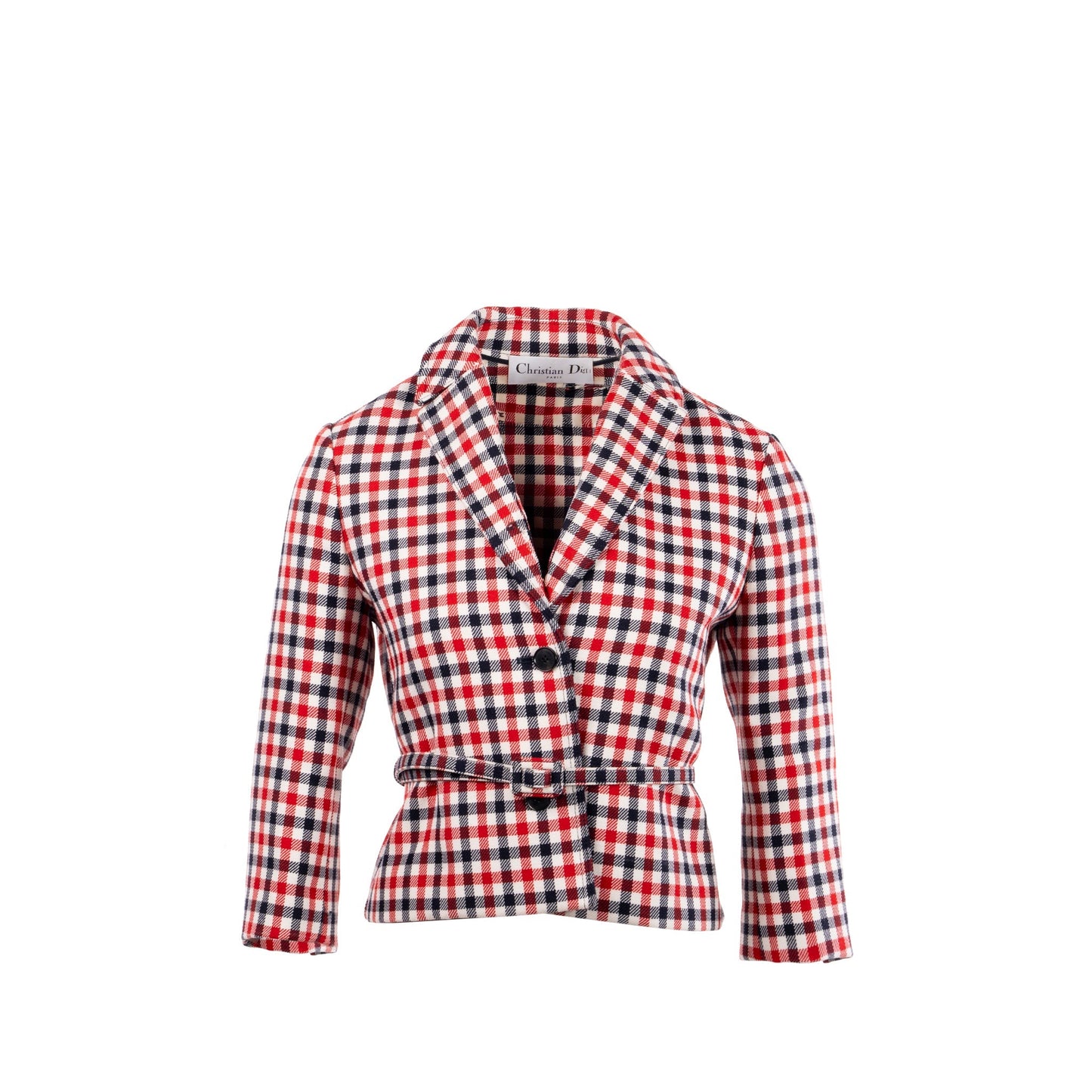 Dior size 34 Plaid Patterns jacket virgin wool red/ multicolour