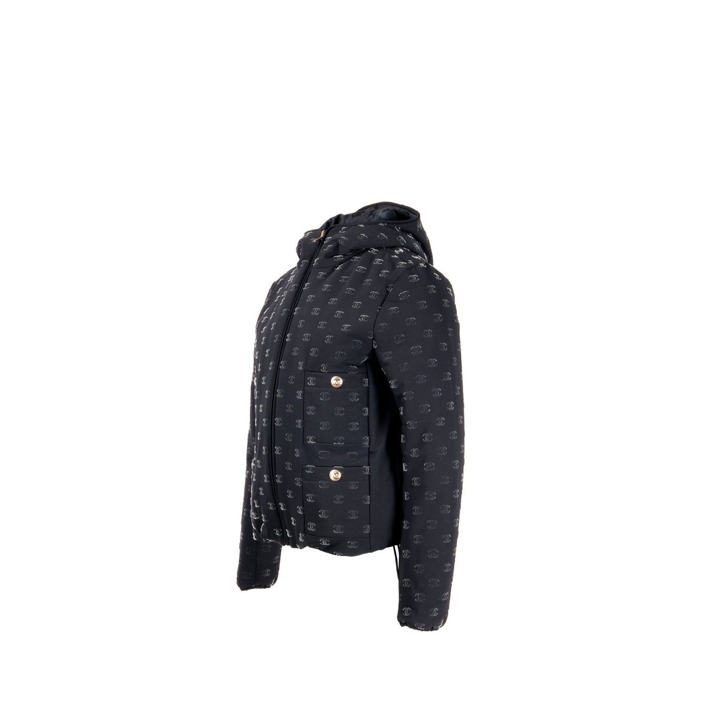 Chanel Size 36 CC Logo Blouson Jacket Polyamide/Elastane Black