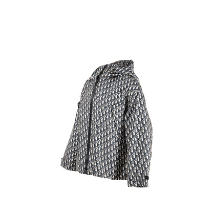 Dior Size Dior Oblique Motif Hooded Jacket Polyester Blue