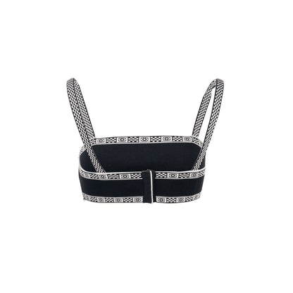 Chanel Size 36 23C CC Logo Top Polyester/Cotton Black/White