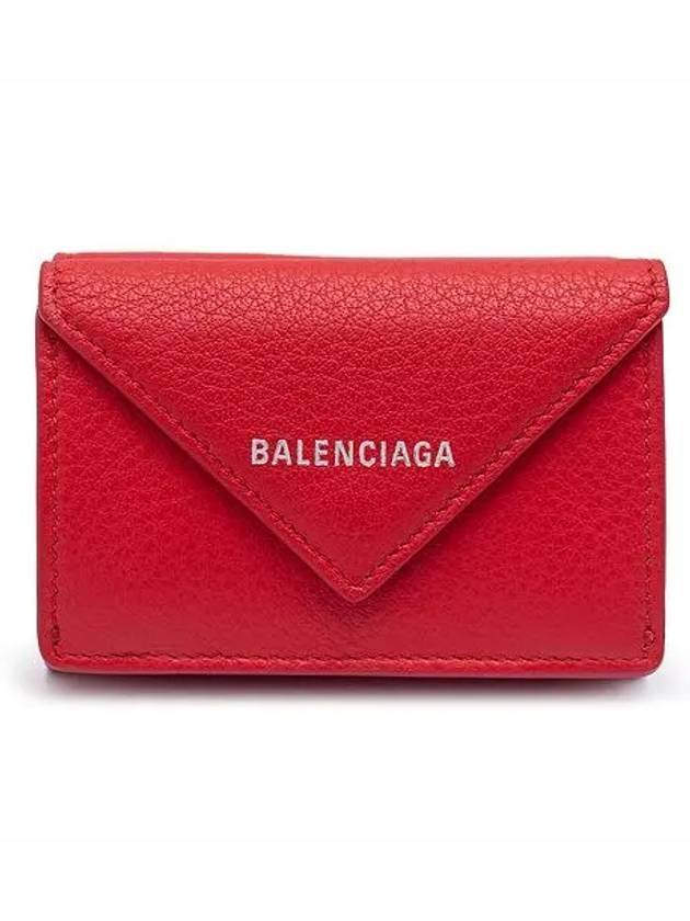 Luxury Balenciaga Trending 2025 Papier Mini Half Wallet Red