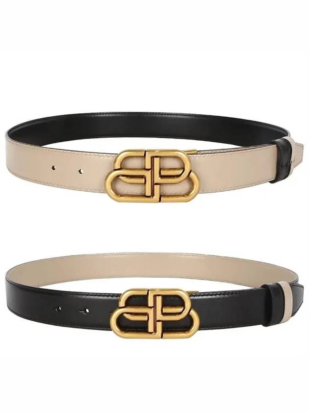 Luxury Balenciaga Trending 2025 BB Logo Double-Sided Belt Black