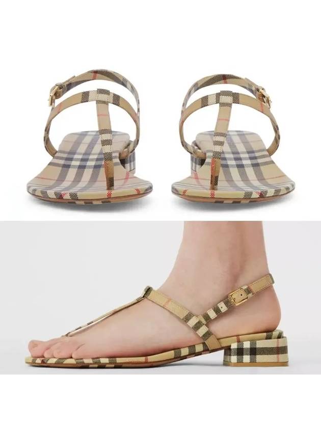 Luxury Burberry Vintage Check Lambskin Sandals Archive Beige