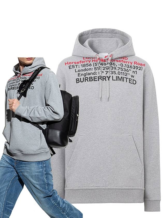Luxury Burberry Location Cotton Hoodie Grey