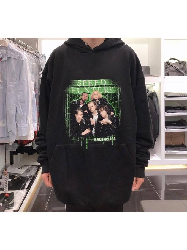 Luxury Balenciaga Trending 2025 Speed Hunter Print Hoodie Black