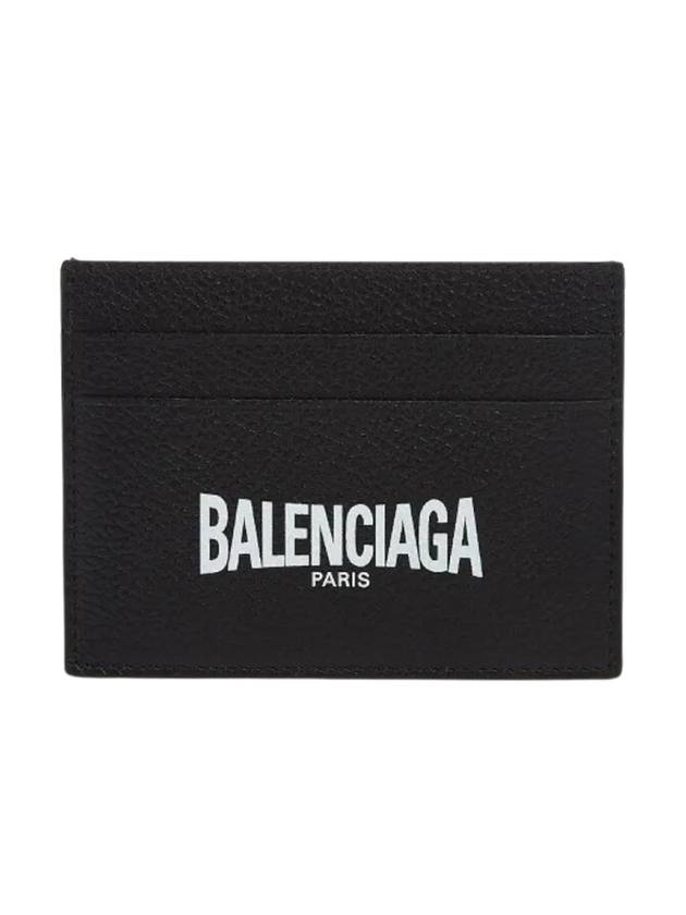 Luxury Balenciaga Trending 2025 Logo Print Card Wallet Black