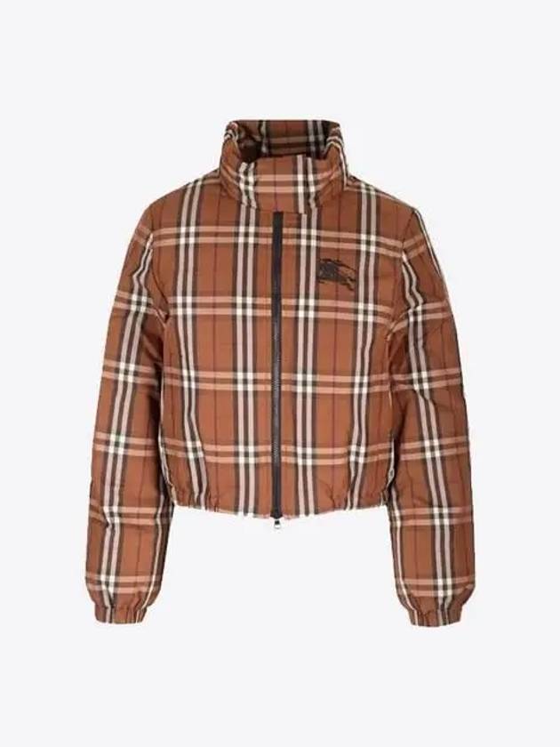 Luxury Burberry Check Nylon Down Padding Dark Birch Brown