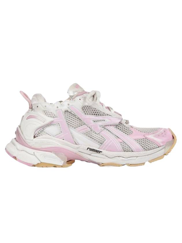 Luxury Balenciaga Trending 2025 Effect Mesh Runner Low Top Sneakers White Pink