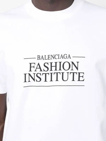 Luxury Balenciaga Trending 2025 Fashion Institute Medium Fit Short Sleeve T-Shirt White