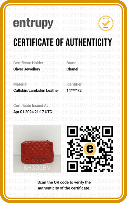 Chanel Red Quilted Lambskin Leather Chanel 3 Maxi Flap Bag