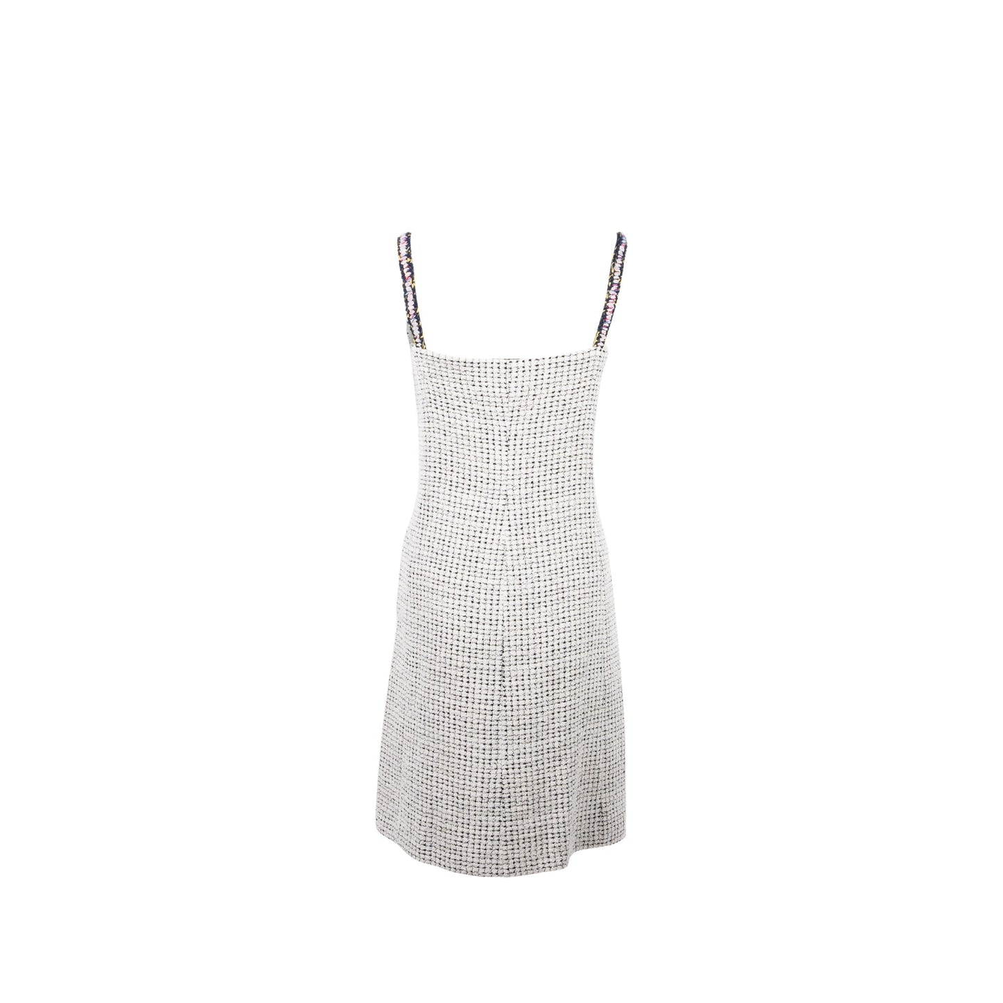 Chanel size 34 21P Tweed dress cotton/polyester white/black