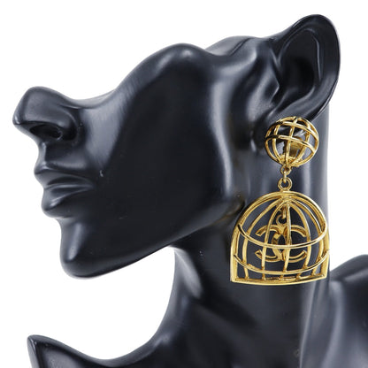 CHANEL Earring Plated Gold gold Bird cage Women