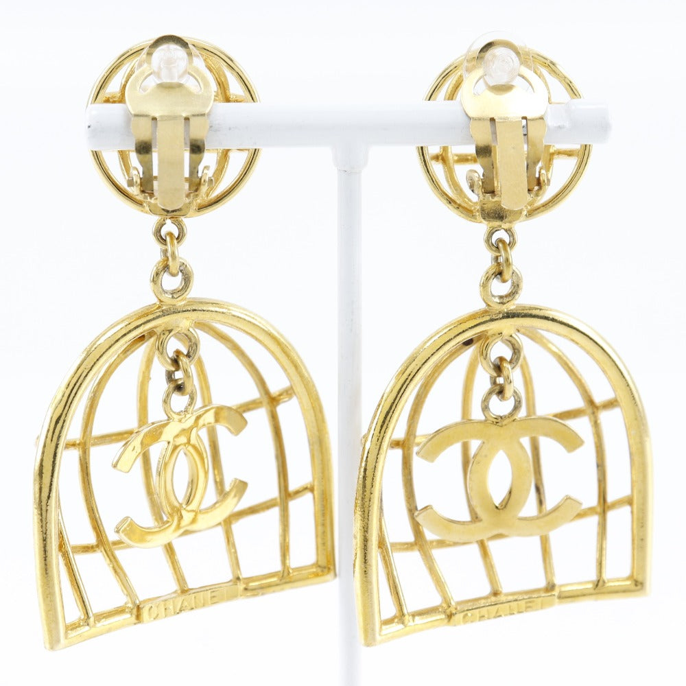 CHANEL Earring Plated Gold gold Bird cage Women
