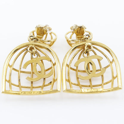 CHANEL Earring Plated Gold gold Bird cage Women