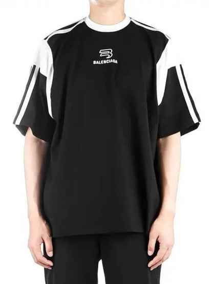 Luxury Balenciaga Trending 2025 Sporty B Boxy Fit Short Sleeve T-shirt Black