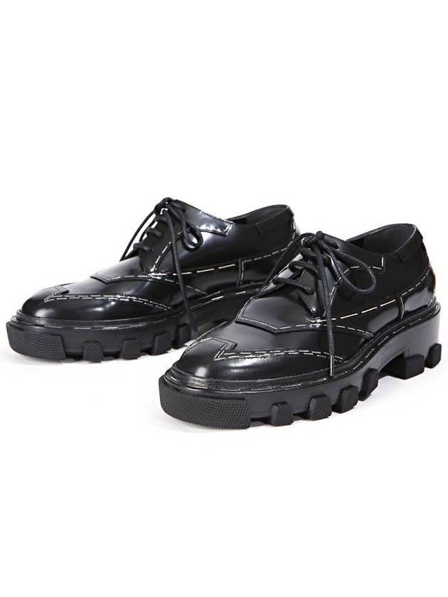 Luxury Balenciaga Trending 2025 Topstitched Leather Derby Black