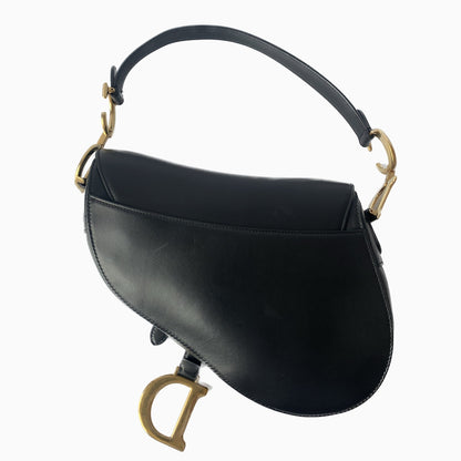 Dior Saddle Medium leather Black Smooth Leather