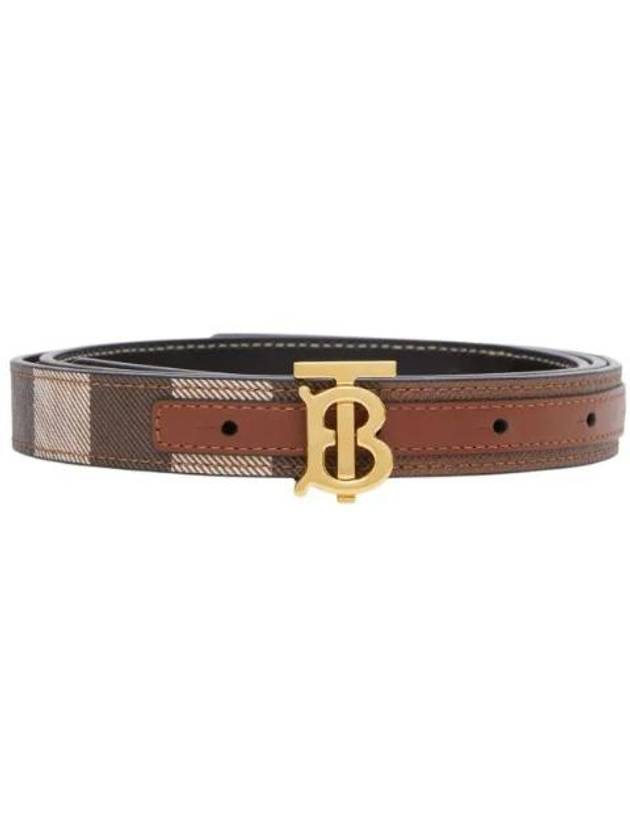 Luxury Burberry Reversible Checked Leather Belt Dark Birch Brown