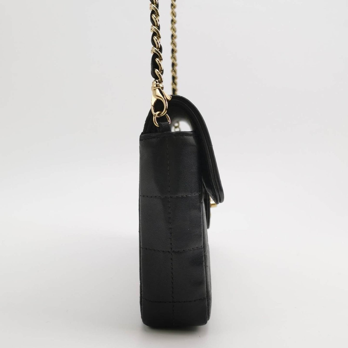 Chanel East West Chocolate Bar Black Leather