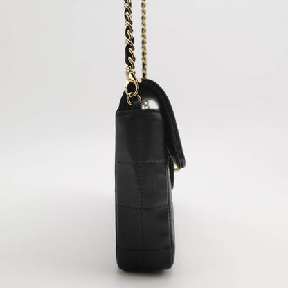 Chanel East West Chocolate Bar Black Leather