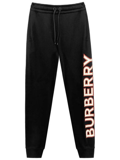 Luxury Burberry Side Logo Jogger Track Pants Black