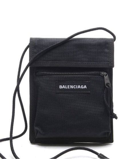 Luxury Balenciaga Trending 2025 Logo Nylon Cross Bag Black