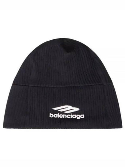 Luxury Balenciaga Trending 2025 Logo Beanie Black