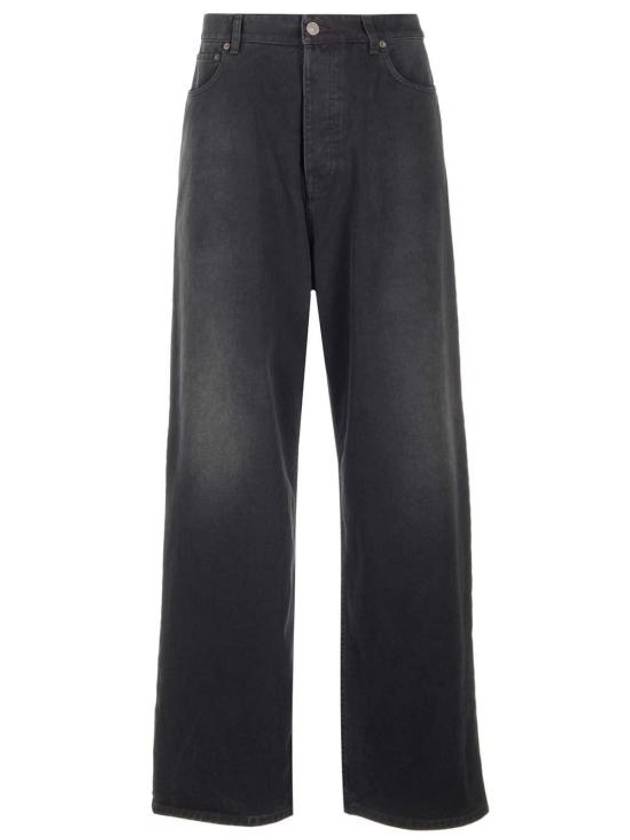 Luxury Balenciaga Trending 2025 Mid-Rise Wide Jeans Black