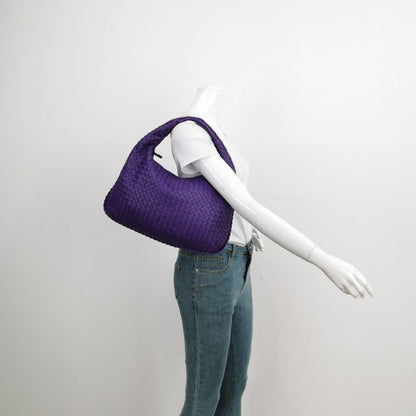 Bottega Veneta Veneta Hobo Medium Purple Intrecciato Leather Bag