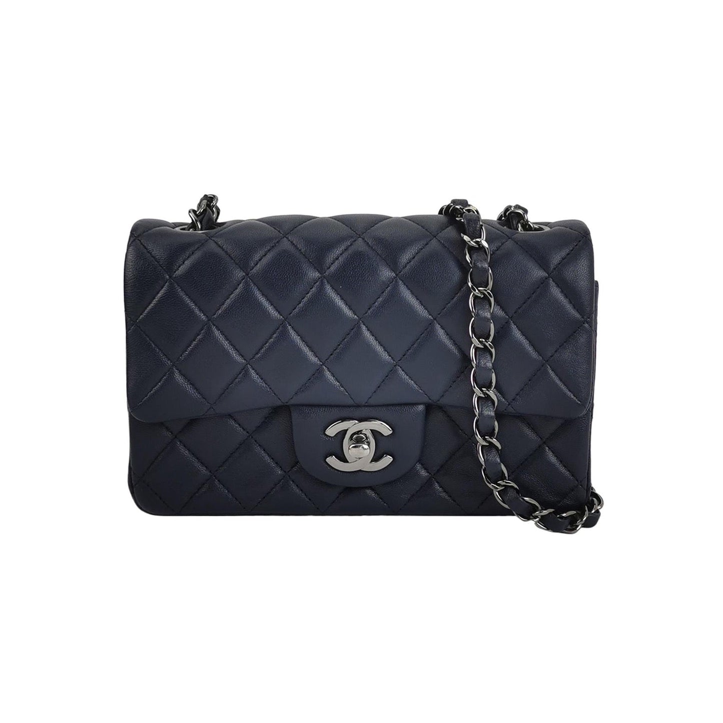 Chanel Classic Flap Rectangular Mini Navy Lambskin 2013-2014