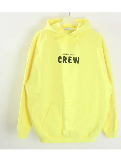 Luxury Balenciaga Trending 2025 Crew Logo Print Oversized Hoodie Yellow