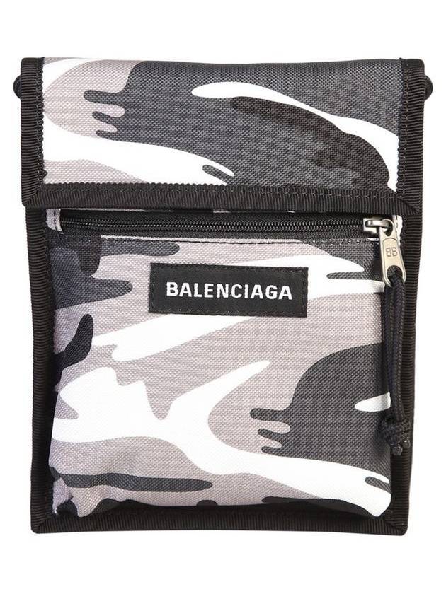 Luxury Balenciaga Trending 2025 Logo Patch Camouflage Print Cross Bag Grey