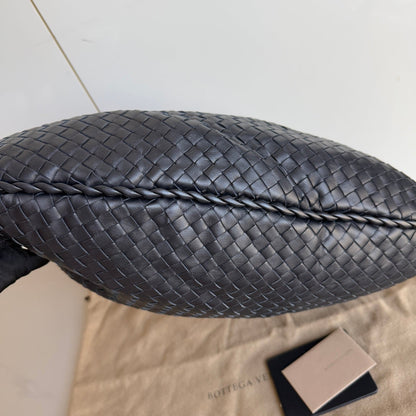 Bottega Veneta Veneta Intrecciato Hobo Bag Large Black Lambskin leather 48cm