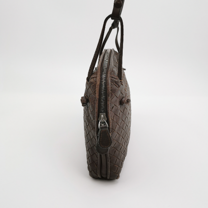 Bottega Veneta Nodini Small Milk Chocolate Brown Intrecciato Leather Crossbody Bag