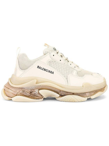 Luxury Balenciaga Trending 2025 Triple S Clear Sole Low Top Sneakers Beige