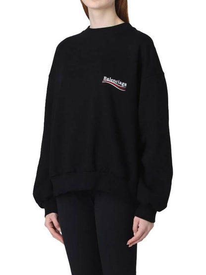 Luxury Balenciaga Trending 2025 Political Campaign Regular Fit Sweatshirt Black