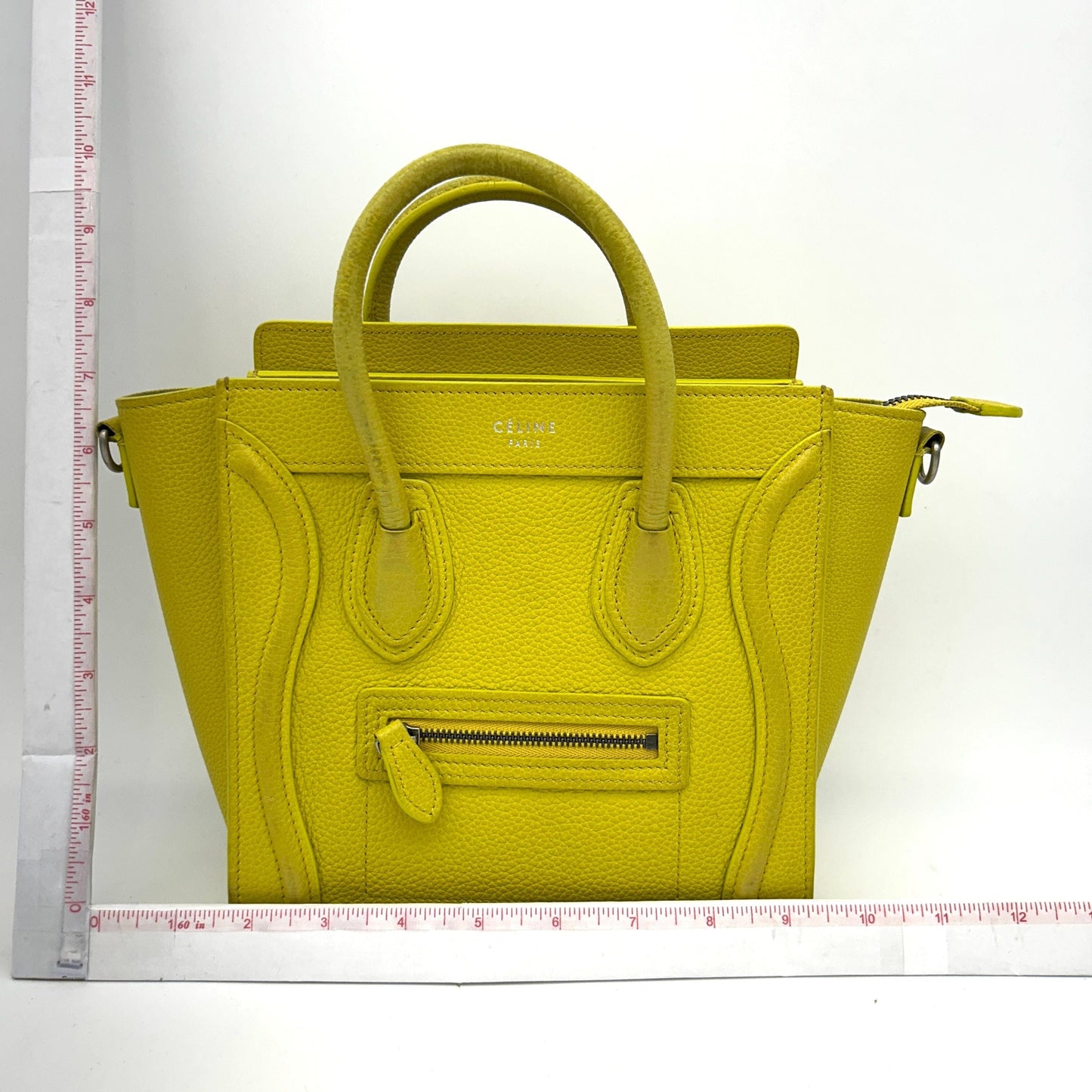 Luxury CELINE Leather Luggage Nano - Yellow Totes, Handbags LA33405