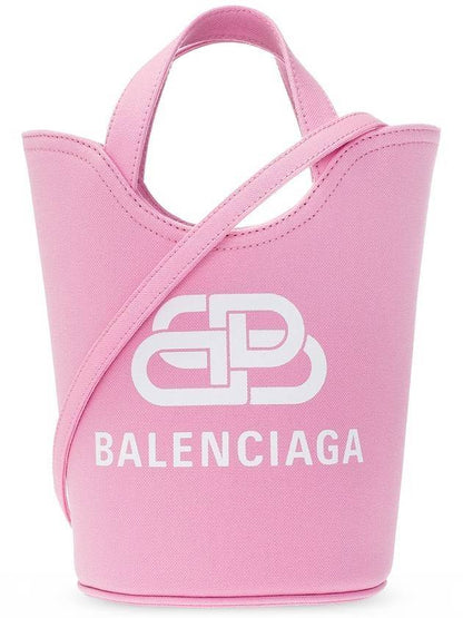 Luxury Balenciaga Trending 2025 Logo Wave Bucket Tote Bag Pink
