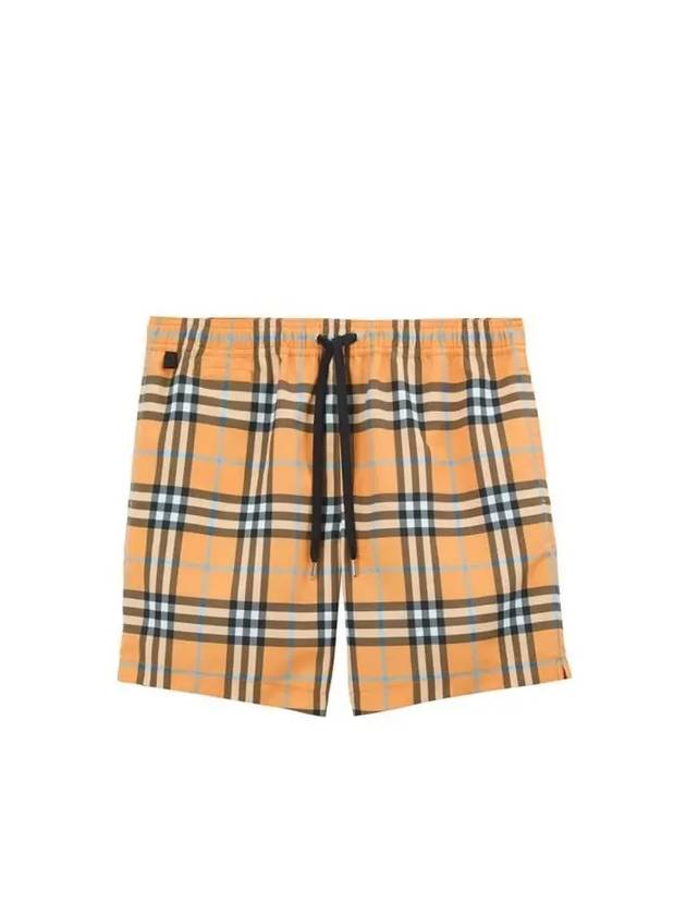 Luxury Burberry Check Drawstring Swim Shorts Orange
