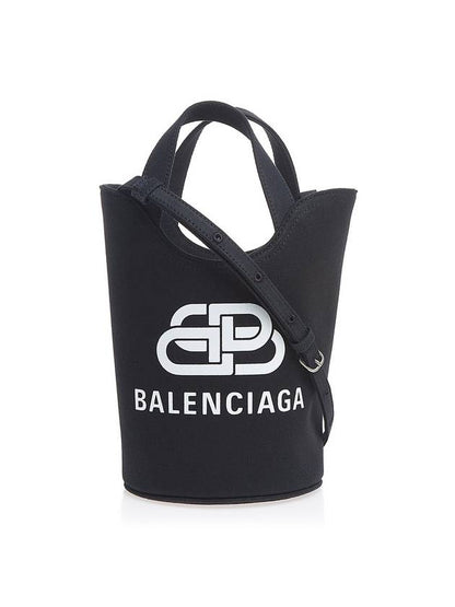 Luxury Balenciaga Trending 2025 Logo Wave Bucket Tote Bag Black