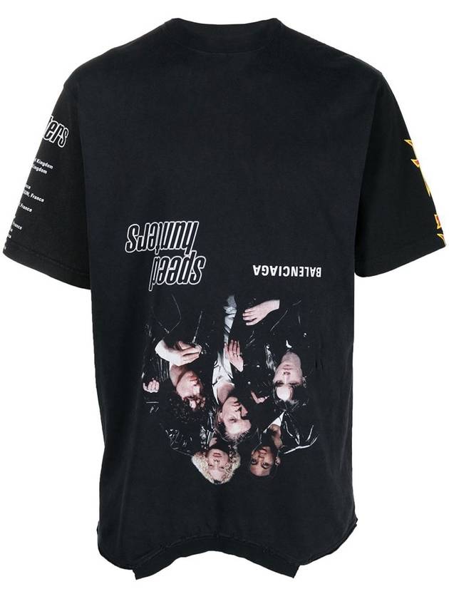 Luxury Balenciaga Trending 2025 Speed Hunter Upside Down Oversized Short Sleeve T-shirt Black