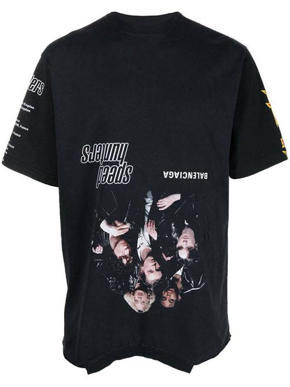 Luxury Balenciaga Trending 2025 Speed Hunter Upside Down Oversized Short Sleeve T-shirt Black