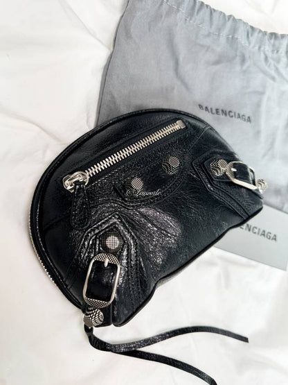 Luxury Balenciaga Trending 2025 Le Cagole Small Cosmetic Pouch Bag Black