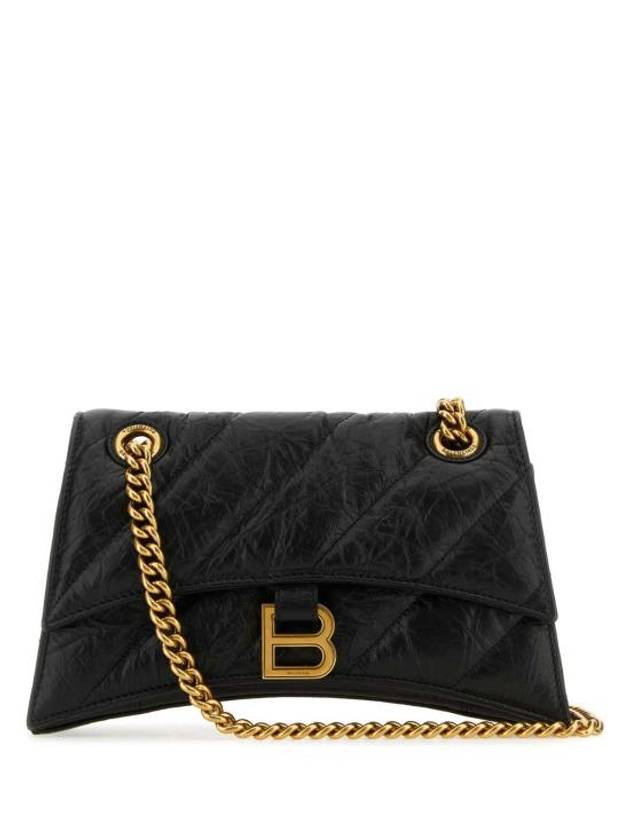 Luxury Balenciaga Trending 2025 Crush Chain Strap Small Leather Shoulder Bag Gold Black