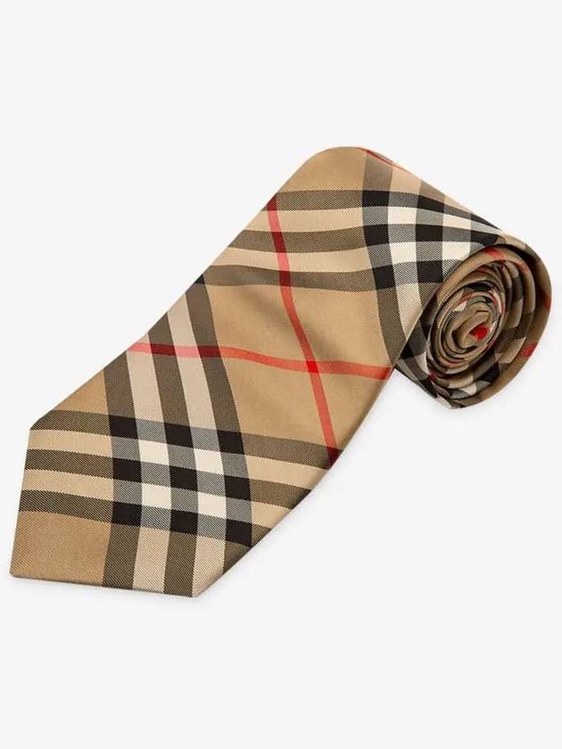 Luxury Burberry Men's Modern Cut Vintage Check Silk Tie Beige